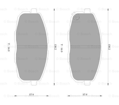 长安 CS15EV 2019款 400e 博世 0986AB3782 前刹车片 长度:130mm;高度:59.4mm;厚度:18mm 