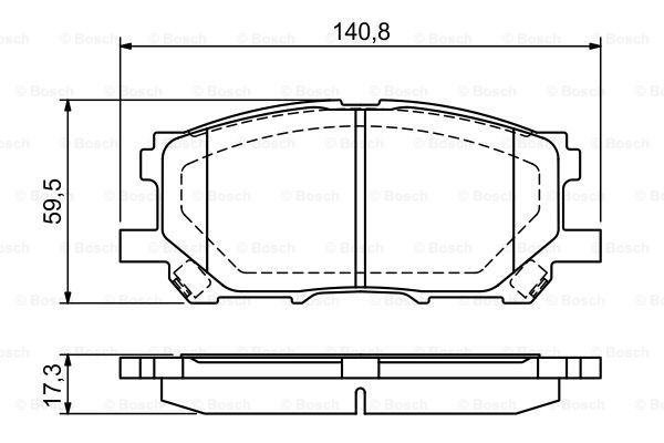 猎豹汽车 Mattu 2020款 1.6T DCT尊贵型(CE16) 博世 0986494218 前刹车片 长度:140.8mm;高度:59.5mm;厚度:16.8mm 