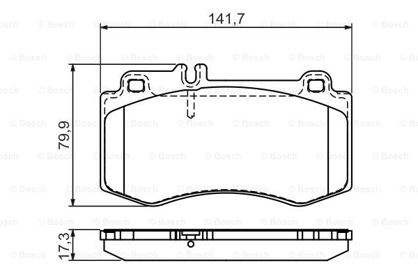 巴博斯 CLS级 2013款 Shooting Brake 博世 0986494405 前刹车片 长度:141.7mm;高度:79.9mm;厚度:17.3mm 