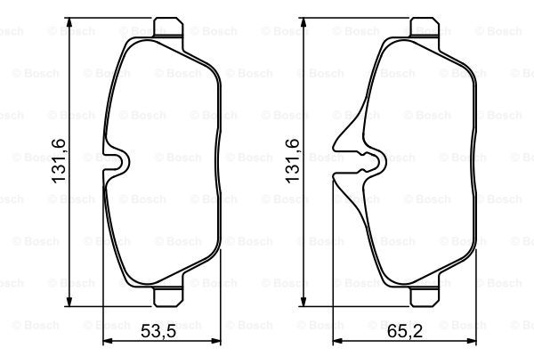 MINI MINI 2022款 1.5T ONE 五门版PLUS(B38A15A) 博世 0986494264 前刹车片 长度:131.4mm;高度:53.5/65.3mm;厚度:17.6mm 