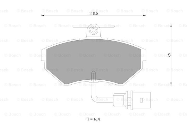 奇瑞 瑞虎 2011款 精英版 1.6L CVT DVVT 博世 0986AB3459 前刹车片 长度:118.6mm;高度:69mm;厚度:16.8mm 