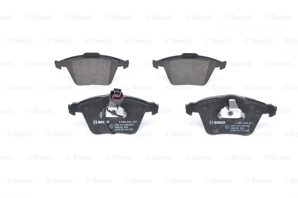 萨博 Saab 9000 1998款 基本型 博世 0986494103 前刹车片 长度:155.3/156.5mm;高度:72.9mm;厚度:20mm 