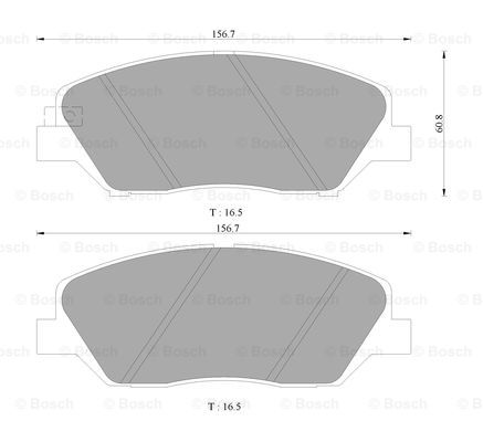 现代 全新胜达(进口) 2013款 Sport 博世 0986AB3923 前刹车片 长度:157mm;高度:61mm;厚度:17.4mm 