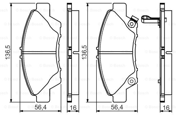 本田 C 2013款 Concept 博世 0986495154 前刹车片 长度:136.5mm;高度:56.4mm;厚度:16mm 