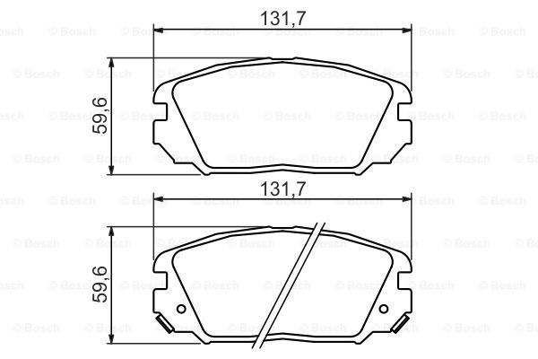 SWM斯威汽车 SWM斯威G01 2018款 1.5T 手动傲UP(DG15T) 博世 0986494378 前刹车片 长度:131.7mm;高度:59.6mm;厚度:17.8mm 