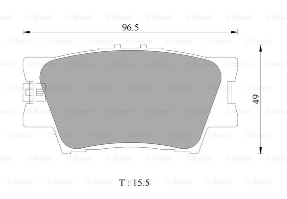 雷克萨斯 ES 2018款 250 博世 0986AB2953 后刹车片 长度:96.8mm;高度:49.3mm;厚度:15.4mm 