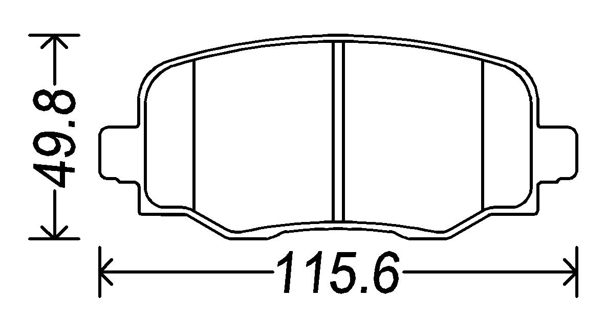 Jeep 指挥官 2018款 2.0T 两驱乐享版 国V(50053879) RAL RR1955 后刹车片 宽度:115.7;宽度1:115.7;高度:49.5;高度1:49.5;厚度:17.6;厚度1:17.6 