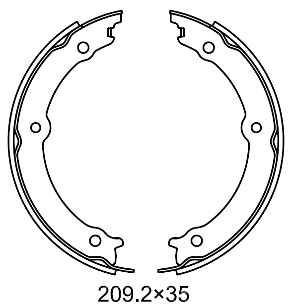 悍马 H1 2006款 Alpha 王将 WJ-01022 驻车制动蹄片 宽度:210;直径:35 