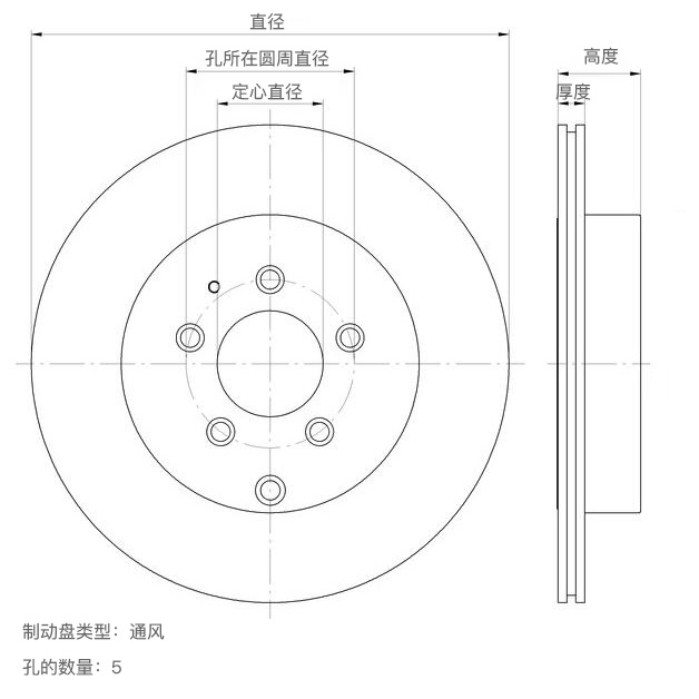 东风 帅客 2013款 改款 1.5L 手动标准型7座 国IV(ZG15) 鲁洲汽配 LZ7355 前刹车盘 直径:266;节圆直径:114.3;中心孔直径:68;制动盘厚度:22;最小厚度:20.4;总高:34.5;固定孔数量:5;制动盘类型:通风盘 
