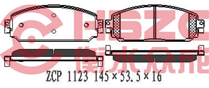比亚迪 元新能源 2018款 EV360 智联炫酷型(BYD-1814-TZ-XS-A(电动机)) 众 成 ZCP 1123 前刹车片  