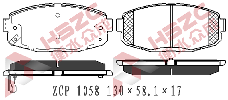 比亚迪 元新能源 2018款 EV360 智联炫酷型(BYD-1814-TZ-XS-A(电动机)) 众 成 ZCP 1058 前刹车片  