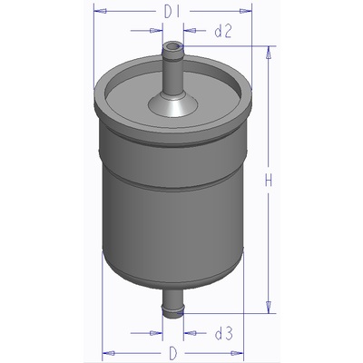 众泰 5008 2010款 1.5L CVT舒适型(4G15) 马勒 KL501 燃油滤 总高度 (H):121.5 mm;直径2（毫米） (d2):8.0 mm;$de_DE:Gehäuseseite Quickkonnektor (d3):8.0 mm 
