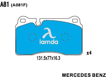 法拉利 SF90 Stradale 2021款 3.9T V8 Spider(F154 FA) lamda A0081=￥240.00 /套-M1126 前刹车片 宽度:131.7;高度:77.3;厚度:15.1 
