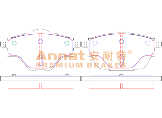 吉利汽车 博瑞GE新能源 2022款 1.5T PHEV 行政版(JLH-3G15TD) 安耐特 AN2006 后刹车片 宽度:105.9;高度:55.4;高度1:51.9;厚度:17.2 