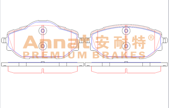 东风风神 东风风神L60 2015款 1.6L 手动新享型(NFP) 安耐特 AN2165 前刹车片 宽度:134;高度:62.28;厚度:17.3 