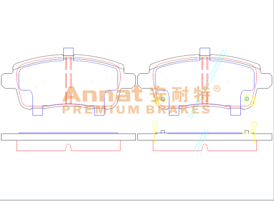 君马汽车 MEET 3 2018款 1.5T CVT旗舰型(4A91T) 安耐特 AN1970 后刹车片 宽度:108.8;高度:44.3;厚度:14.5 