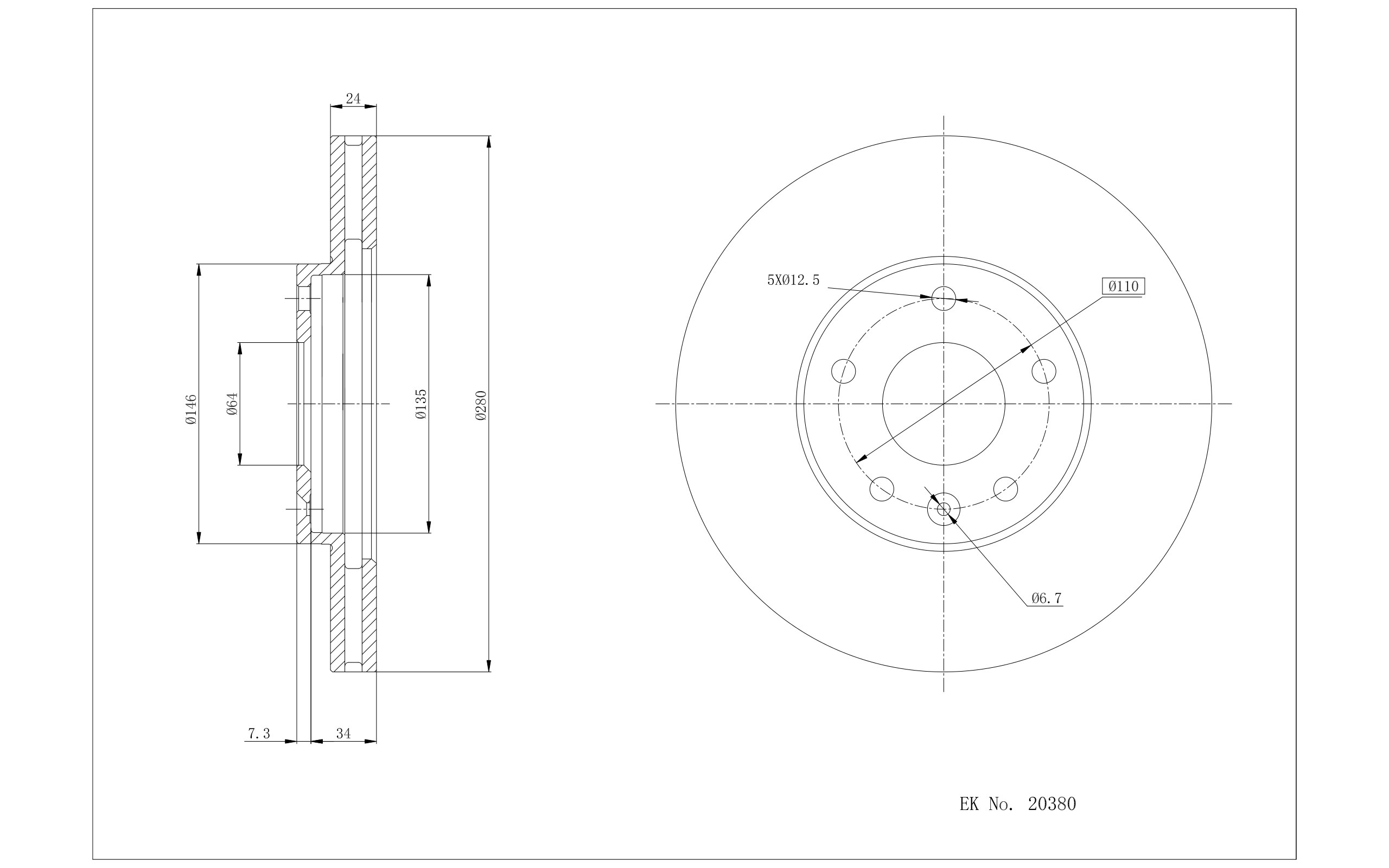 长安 CX30 2011款 三厢 2.0L 自动旗舰版(JL486Q2) 博仕熊 XH3820 前刹车盘 直径:279.9;节圆直径:110;中心孔直径:64;制动盘厚度:24;最小厚度:22.4;总高:41.3;固定孔数量:5;定位孔数量:1;制动盘类型:通风盘 