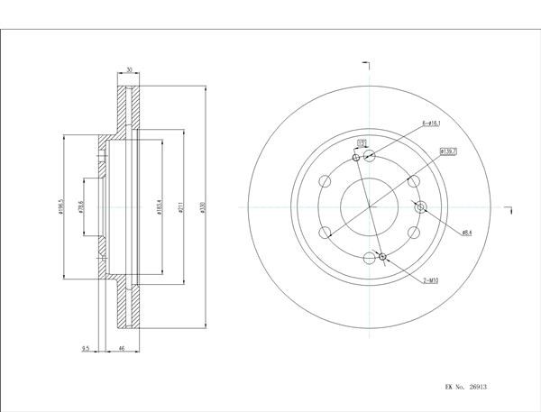 凯迪拉克 凯雷德ESCALADE 2021款 Sport Platinum 美国版(L86) 博仕熊 XH3434 前刹车盘 直径:329.8;节圆直径:139.7;中心孔直径:78.6;制动盘厚度:30;最小厚度:28;总高:55.6;固定孔数量:6;定位孔数量:2+1;制动盘类型:通风盘 