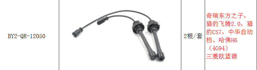 猎豹汽车 Mattu 2020款 1.6T DCT尊贵型(CE16) 博扬 BY2-SL-12050通用QR12050 高压分缸点火线 点火线条数:2;电缆长度:130;电缆长度1:300 