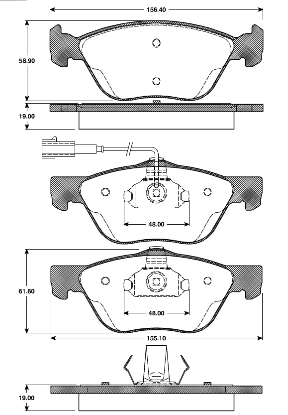 阿尔法·罗密欧 ALFA 156 2004款 2.0 AT(937A1000) 奥胜 AS86922 前刹车片  