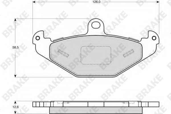 路特斯 Elise 2017款 Cup 250 BRAKE EK90890 后刹车片 宽度:125;高度:58.5;厚度:12 