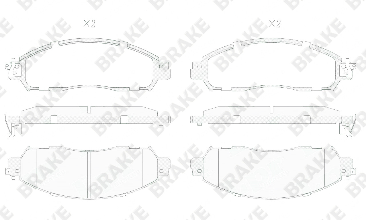 日产 途达 2020款 2.5L XE 手动两驱精英版(QR25) BRAKE EK94520 前刹车片 宽度:165.4;高度:54.4;厚度:16.9 