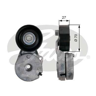 东风风度 MX5 2017款 2.0L 自动都市版(PSA RFN 10LH3X) 盖茨 GTA1199 发动机皮带涨紧轮 系统:附件系统;类别:张紧轮;Manual:自动张紧轮;带轮材质:塑料轮 