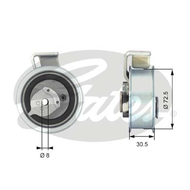 海马 福美来 2009款 1.6L 自动超值版(ZM-D) 盖茨 GTS1001 正时涨紧轮 系统:正时系统;类别:张紧轮;Manual:自动张紧轮;带轮材质:金属轮;净重(g):775g 