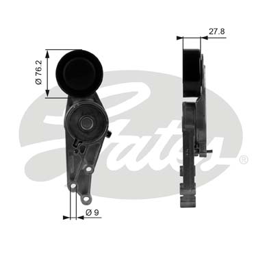 奥迪 A4 2004款 1.8T Sline(BKB) 盖茨 GTA1058 发动机皮带涨紧轮 系统:附件系统;类别:张紧轮;Manual:自动张紧轮;带轮材质:金属轮;净重(g):817g 