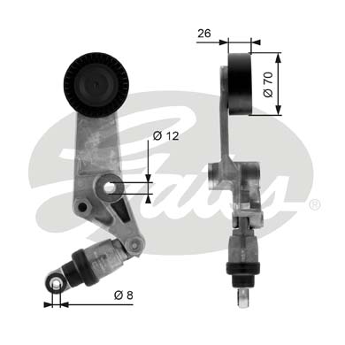 力帆 820 2015款 1.8L 手动旗舰型(LFB479Q) 盖茨 GTA1082 发动机皮带涨紧轮 系统:附件系统;类别:张紧轮;Manual:自动张紧轮;带轮材质:塑料轮;净重(g):1064g 