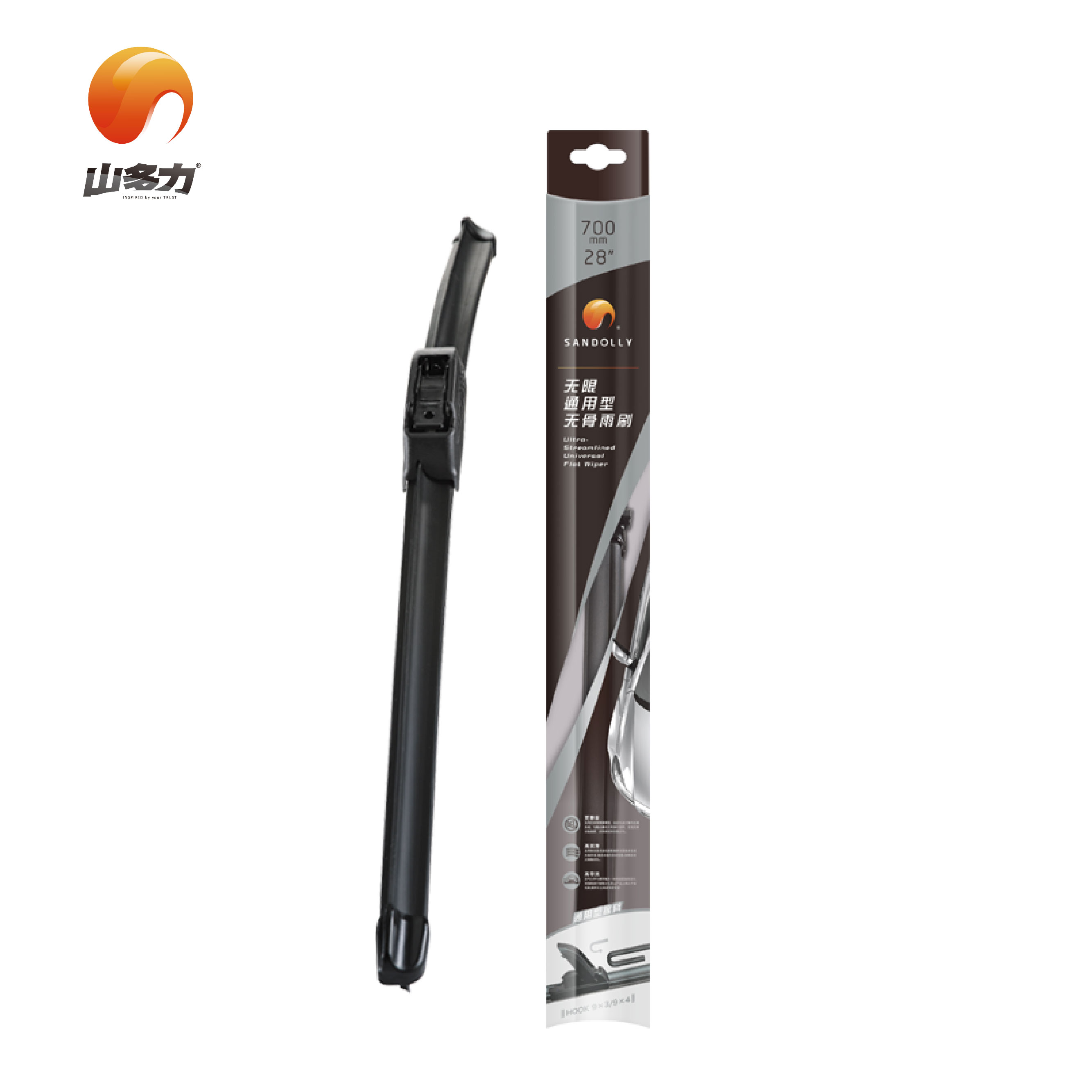 宝骏 宝骏310 2020款 1.2L 手动时尚型(LMH) 山多力 F001-U型-17寸 前雨刮片 雨刮尺寸[mm]:17/425;产品组合:单支;厂商接口:U型 
