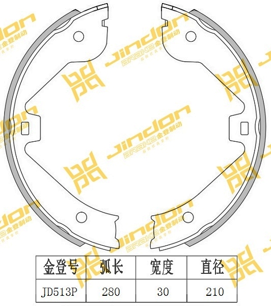 保时捷 718 2018款 Cayman GTS 2.5T(DJU) 金登 JD513P 驻车制动蹄片  