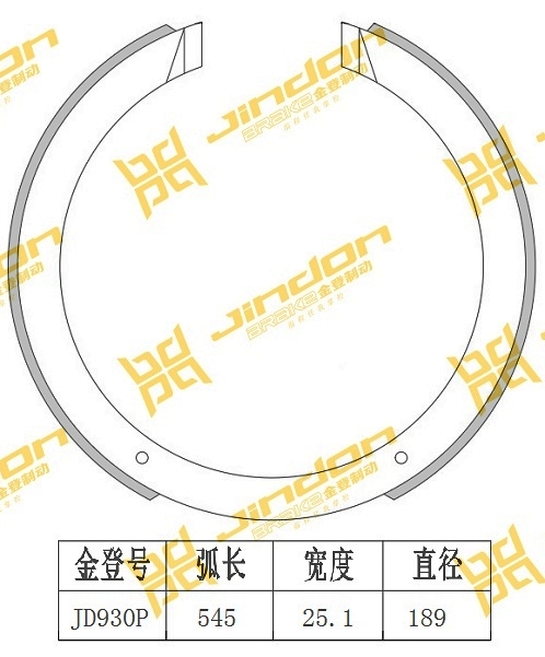 双龙 爱腾 2009款 A230C AD豪华型(G23D) 金登 JD930P 驻车制动蹄片  