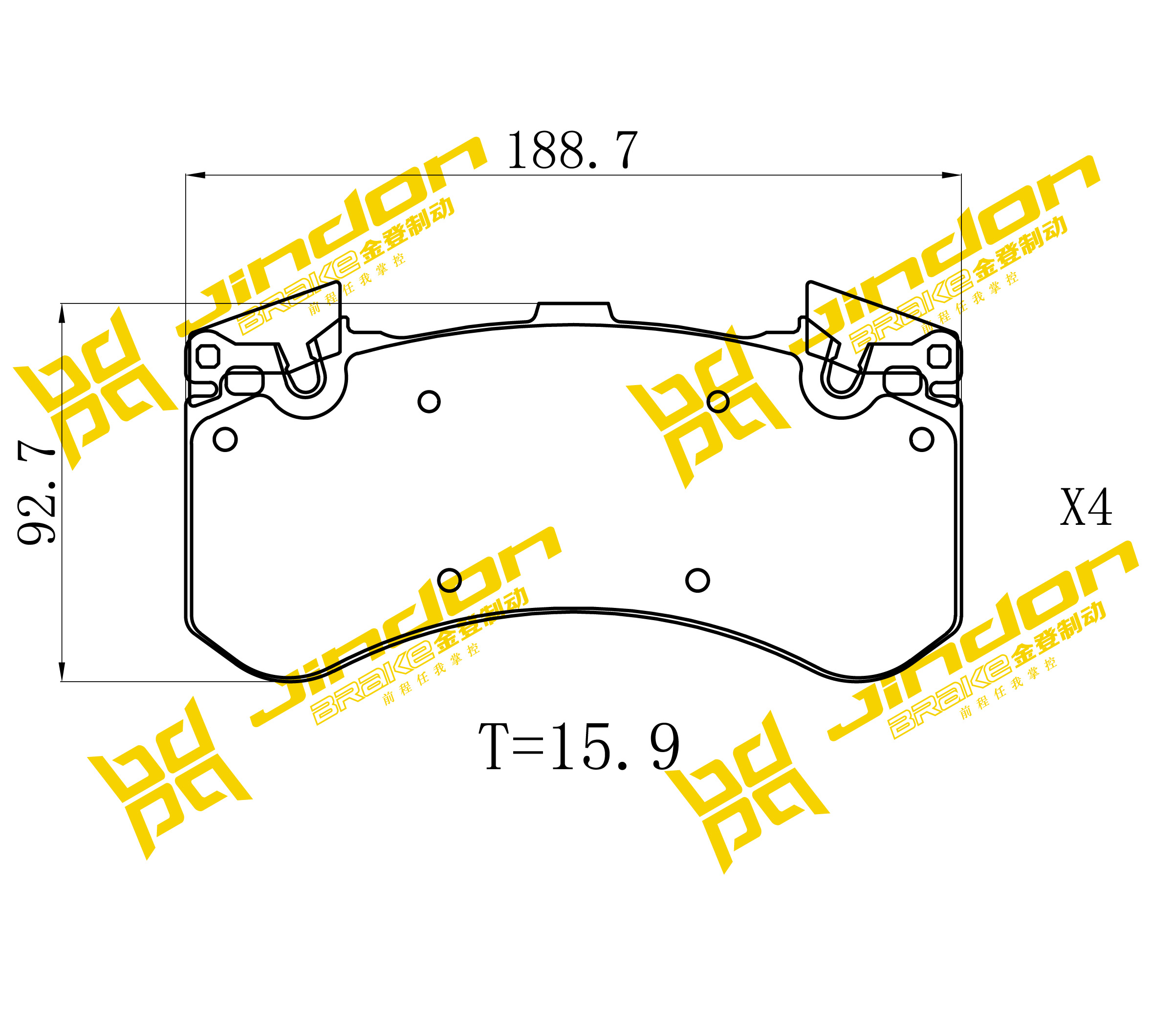 宾利 慕尚 2018款 6.8T 长轴距殿堂版 金登 JD812 前刹车片  
