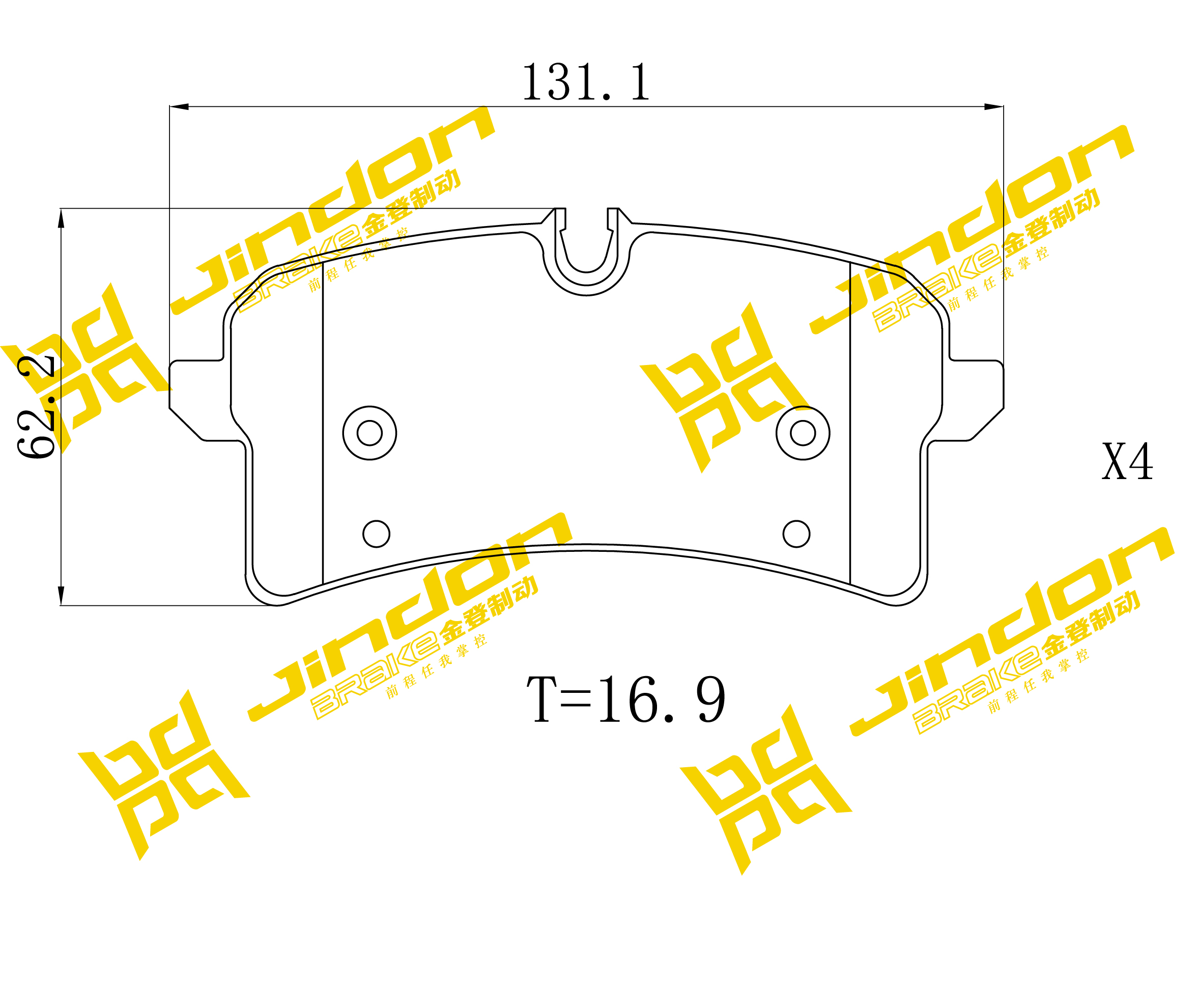 宾利 慕尚 2018款 6.8T 长轴距殿堂版 金登 JD1286 后刹车片  