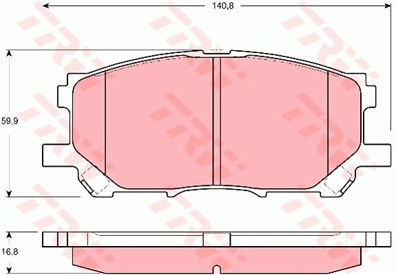 猎豹汽车 Mattu 2020款 1.6T DCT尊贵型(CE16) TRW GDB3338 前刹车片 特定生产商:SUMITOMO;磨损报警触点:不适用于装备了磨损报警指示器的车辆;检测记号:E9 90R - 01107/789;高度（毫米）:59,5;长度（毫米）:140,8;厚度（毫米）:16,8;EAN编码:3322937353200;替换的文章:GDB3397;开槽:有;倒角:有;消音片:4 