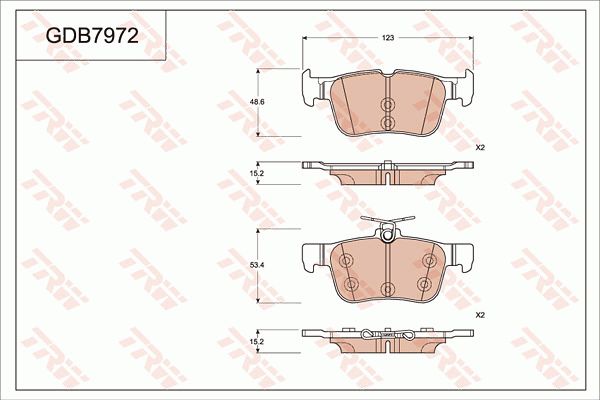 WEY P8 2018款 2.0T 尊享型(GW4C20A) TRW GDB7972 后刹车片  