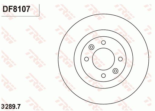 标致 3008 2015款 2.0L 自动经典版(PSA RFN 10LH3X) TRW DF8107 后刹车盘 制动盘类型:实心盘;制动盘厚度（毫米）:12;直径（毫米）:289,7;孔所在圆周直径（毫米）:108;孔的数量1:4;最小厚度（毫米）:10;定心直径（毫米）:71,1;高度（毫米）:34,9;螺纹尺寸:13;EAN编码:3322938223663 