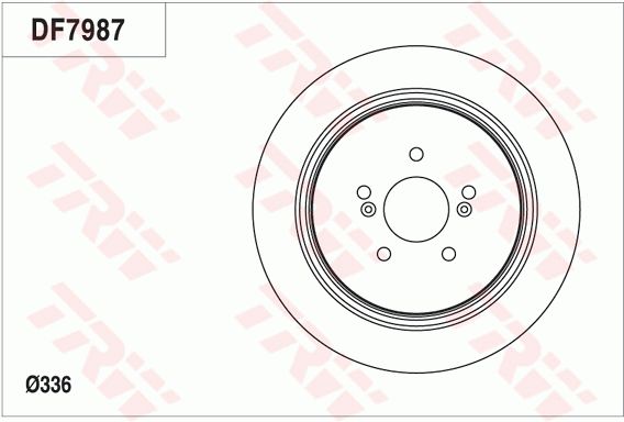 纳智捷 大7 SUV 2013款 锋芒限量版 2.2T 四驱智尊型(G22TE) TRW DF7987 后刹车盘 制动盘类型:实心盘;直径（毫米）:336;制动盘厚度（毫米）:11;最小厚度（毫米）:8,5;孔的数量1:5;定心直径（毫米）:68;高度（毫米）:39,1;螺纹尺寸:12.9;孔所在圆周直径（毫米）:114,3;EAN编码:3322938123611 