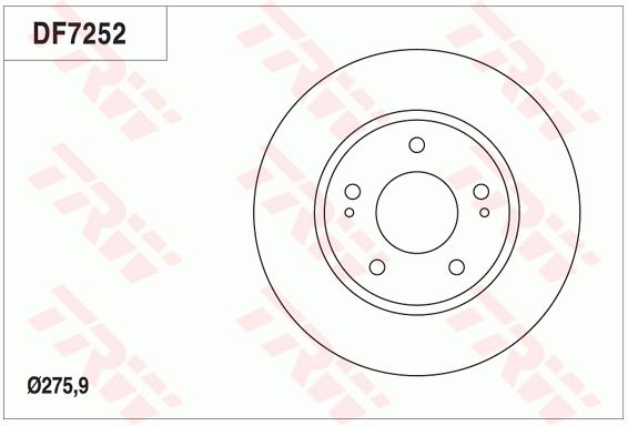 纳智捷 锐3 2016款 1.6L 手动舒享型(DFMA16-Ⅰ) TRW DF7252 前刹车盘 制动盘类型:通风盘;直径（毫米）:275,9;制动盘厚度（毫米）:26;最小厚度（毫米）:24,4;孔的数量1:5;定心直径（毫米）:69;高度（毫米）:45,7;螺纹尺寸:12.5;孔所在圆周直径（毫米）:114,3;替换的文章:DF4495 