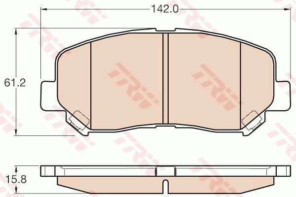 Jeep 自由光 2017款 2.0L 优越版(M095) TRW GDB3562 前刹车片 特定生产商:AKEBONO;长度（毫米）:142,00;高度（毫米）:61,20;厚度（毫米）:15,80;补充件/补充信息:带附件;磨损报警触点:不适用于装备了磨损报警指示器的车辆;检测记号:E9 90R-02A0112/3455;EAN编码:3322938179847;替换的文章:GDB7884;开槽:有;倒角:有;消音片:4 (独立的) + 4 (独立的);弹簧:2 (独立的) 