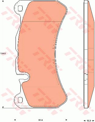 阿尔法·罗密欧 Giulia 2018款 Nero Edizione TRW GDB7719 前刹车片 长度（毫米）:164,6;高度（毫米）:81,4;厚度（毫米）:16;特定生产商:Brembo;磨损报警触点:不适用于装备了磨损报警指示器的车辆;EAN编码:3322937306077;倒角:有;消音片:4 