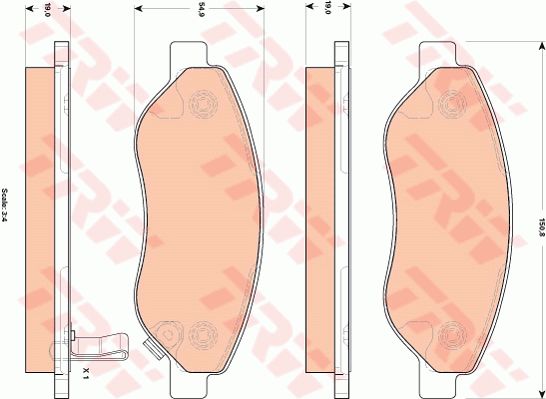 江铃 域虎7 2017款 2.4T经典版柴油四驱超豪华型长轴JX4D24A5L TRW GDB1713 前刹车片 特定生产商:BOSCH;长度（毫米）:150,8;高度（毫米）:54,9;厚度（毫米）:19,0;磨损报警触点:带磨损音频报警;【每根车桥]磨损显示器的数量:1;填充件/补充信息2:带制动钳螺栓;补充件/补充信息:带附件;检测记号:E9 90R - 01107/2137;EAN编码:3322937562824;消音片:4;弹簧:1 + 4 (独立的) + 4 (独立的);螺栓:2 (独立的) 