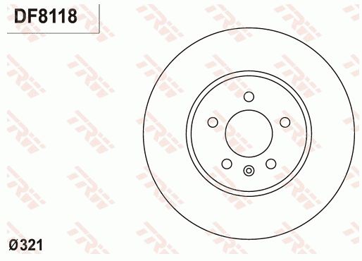 凯迪拉克 ATS(进口) 2018款 ATS-V冠军特别版 TRW DF8118 前刹车盘 直径（毫米）:321;高度（毫米）:61;制动盘厚度（毫米）:30;最小厚度（毫米）:27;定心直径（毫米）:70,7;孔所在圆周直径（毫米）:115;孔的数量1:5;螺纹尺寸:14.2;制动盘类型:通风盘;EAN编码:3322938263133 