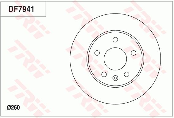 长安 CX30 2011款 三厢 2.0L 自动旗舰版(JL486Q2) TRW DF7941 后刹车盘 制动盘类型:实心盘;直径（毫米）:260;孔所在圆周直径（毫米）:110;孔的数量1:5;定心直径（毫米）:65;制动盘厚度（毫米）:10;最小厚度（毫米）:8;高度（毫米）:42,9;螺纹尺寸:14.2;EAN编码:3322938101398 