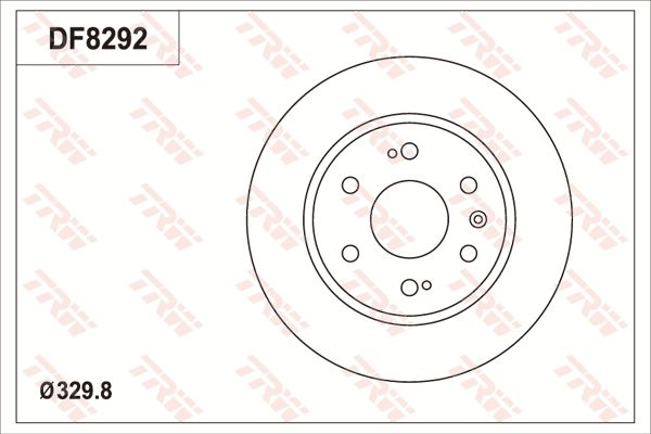 凯迪拉克 凯雷德ESCALADE 2021款 Sport Platinum 美国版(L86) TRW DF8292S 前刹车盘 制动盘类型:通风盘;直径（毫米）:329,8;高度（毫米）:55,6;制动盘厚度（毫米）:30;最小厚度（毫米）:28;定心直径（毫米）:78,6;孔的数量1:6;螺纹尺寸:16.1;孔所在圆周直径（毫米）:139,7 