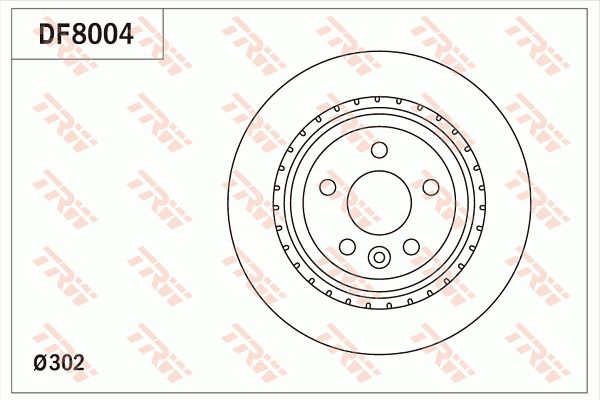 沃尔沃 S60 2011款 3.0 T6 AWD 智雅版(B6304T4) TRW DF8004 后刹车盘 制动盘类型:通风盘;直径（毫米）:302;制动盘厚度（毫米）:22;最小厚度（毫米）:20;孔的数量1:5;螺纹尺寸:15.8;孔所在圆周直径（毫米）:108;定心直径（毫米）:63,6;高度（毫米）:40,8;EAN编码:3322938144449 