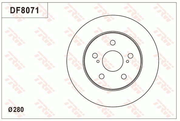 吉利汽车 吉利GX7 2014款 2.0L 自动豪华型(JLδ-4G20) TRW DF8071 后刹车盘 制动盘类型:实心盘;制动盘厚度（毫米）:11;直径（毫米）:280;孔所在圆周直径（毫米）:114,3;孔的数量1:5;定心直径（毫米）:62;高度（毫米）:42,7;螺纹尺寸:14.5;最小厚度（毫米）:9;EAN编码:3322938182373 