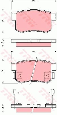 讴歌 CDX 2016款 1.5T 四驱钻享版(L15B9) TRW GDB3269 后刹车片 特定生产商:AKEBONO;磨损报警触点:带磨损音频报警;检测记号:E1 90R 01025/422;高度（毫米）:47,4;长度（毫米）:88,9;厚度（毫米）:15,8;EAN编码:3322937287789;消音片:2 + 2 + 2;弹簧:2 