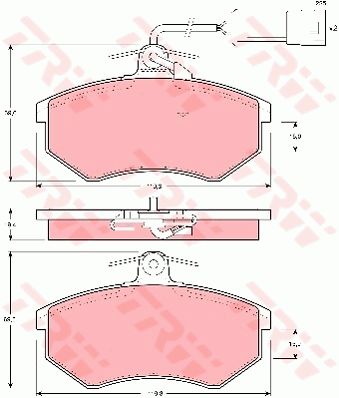 奥迪 A4(进口) 2004款 1.8T AMT quattro(163hp)(BFB) TRW GDB404 前刹车片 特定生产商:TRW;长度（毫米）:119,3;高度（毫米）:69,6;厚度（毫米）:19,4;磨损报警触点:包括磨损报警触点;【每根车桥]磨损显示器的数量:2;报警接触长度（毫米）:225;补充件/补充信息:带附件;填充件/补充信息2:带制动钳螺栓;检测记号:E1 90R 01024/059;EAN编码:3322936404040;消音片:4;弹簧:4;磨损传感器:2;螺栓:4 (独立的);铆钉:4 